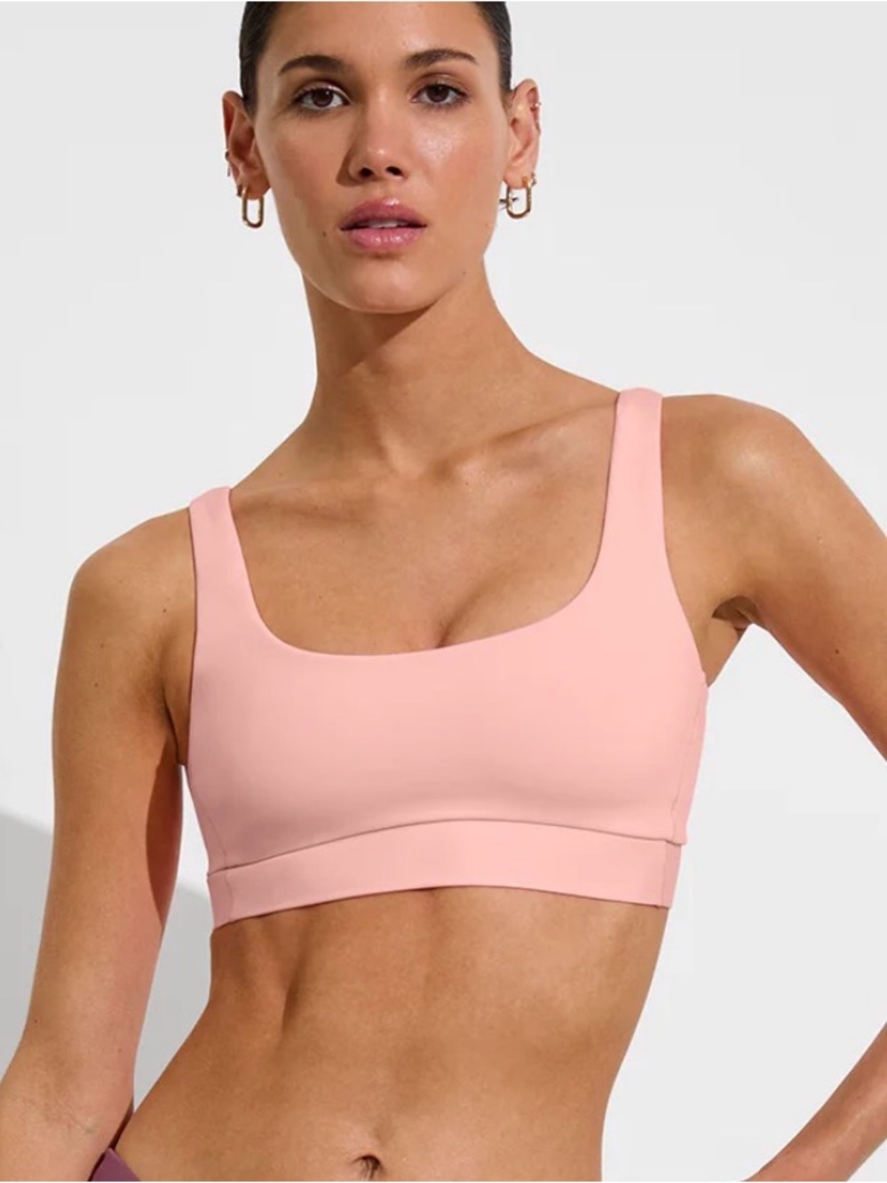 Left On Friday Pink Scoop Swim Bikini Top
